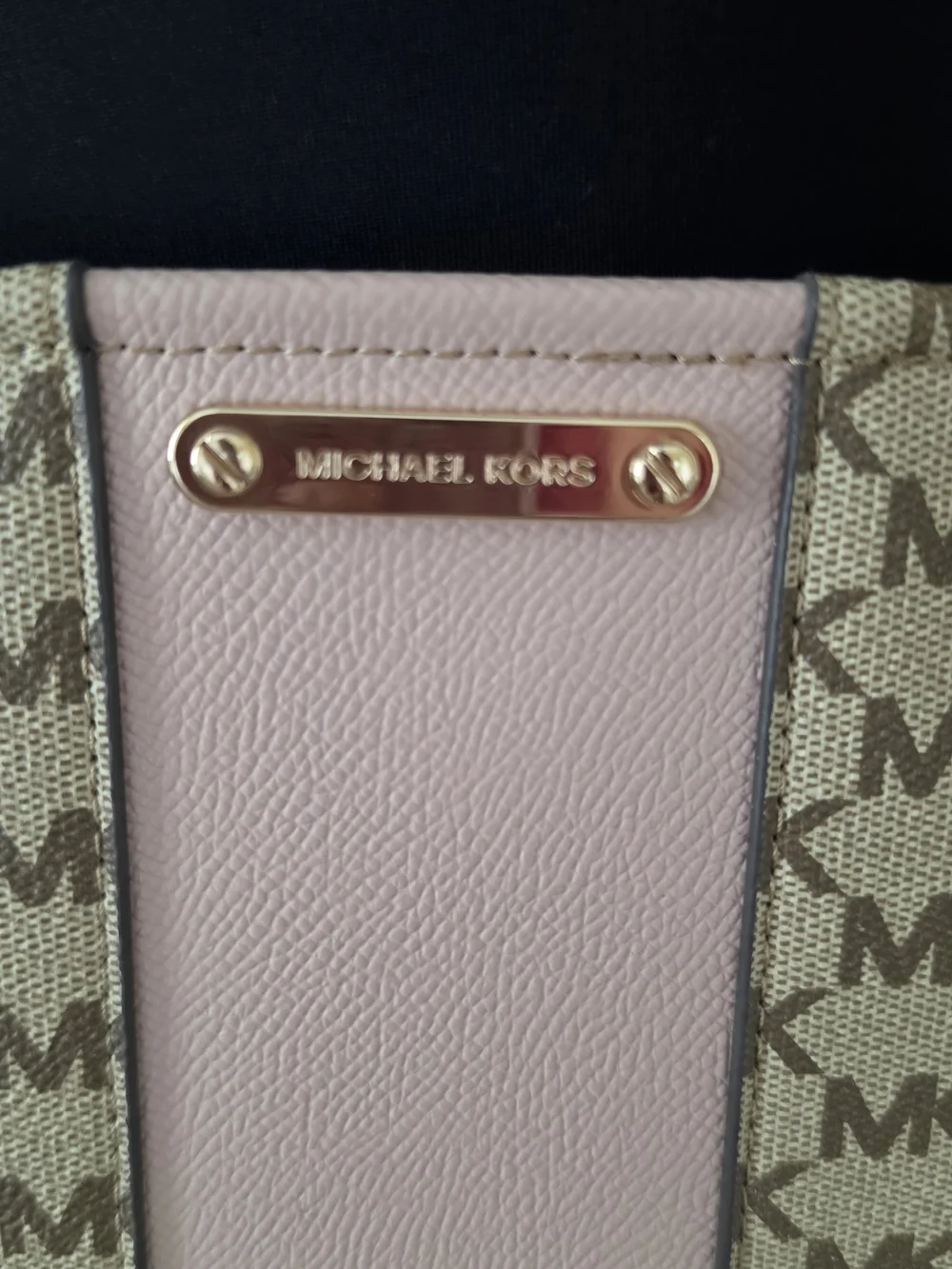 Michael Kors Beige and Pink Patterned Crossbody Bag Or Fanny Pack.